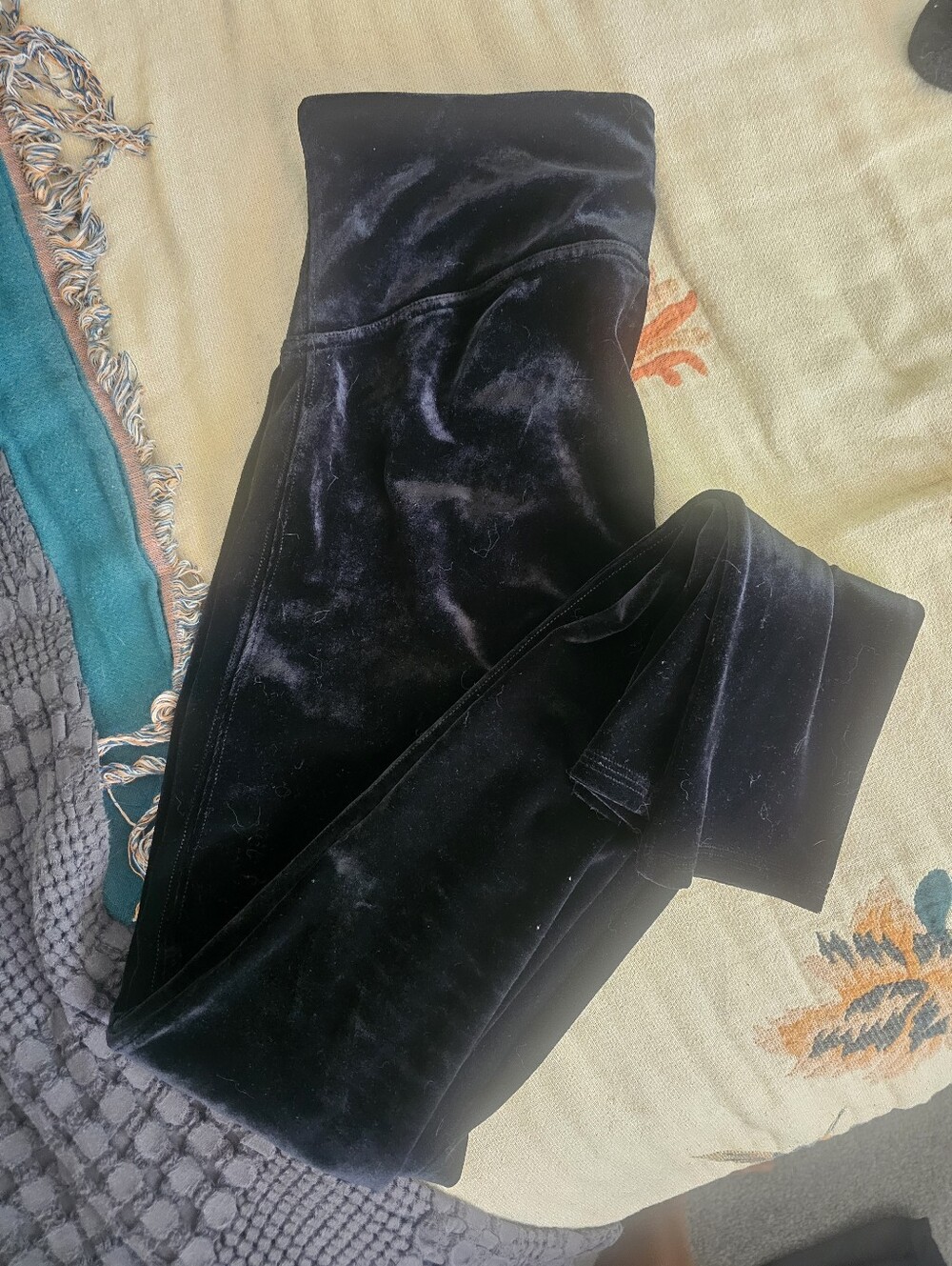 Spanx Black Velvet Leggings M